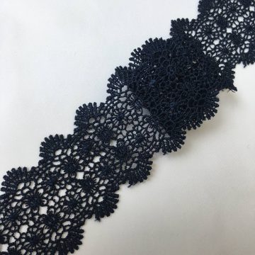 Кружево плетеное-темно-синее - Ширина 6 см.