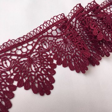 Кружево плетеное-бордовое