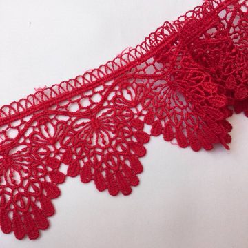 Кружево плетеное-красное - Ширина 8 см.
