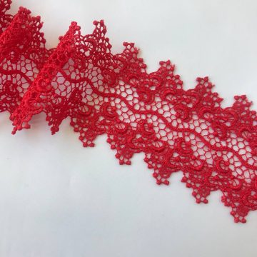 Кружево плетеное-красное