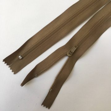 Брючная молния мини-трактор с фиксатором - Тёмно бежевый