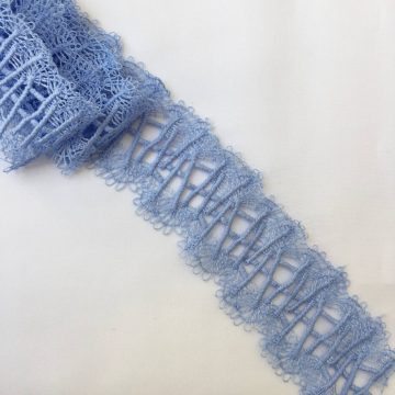 Кружево плетеное-небесно голубое