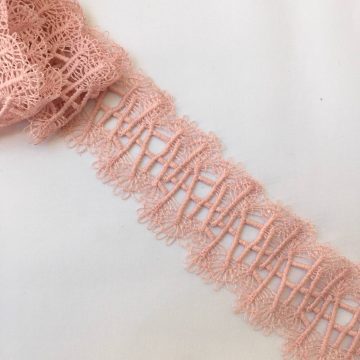 Кружево плетеное-розовое