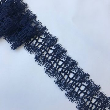 Кружево плетеное-темно-синее