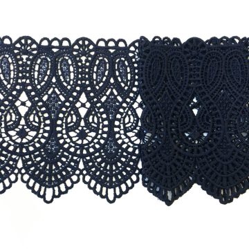 Кружево плетеное-темно-синее