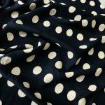 Штапель – синий в белый горох 2 см