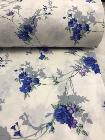 Кретон-синие цветы