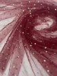 Фатин со стразами- бордовый
