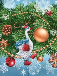 Вафельное полотно - Новогодние часы