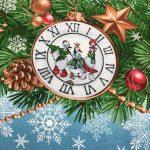 Вафельное полотно - Новогодние часы