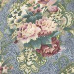 Тик 220 см- Цветы на голубом фоне