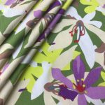 Штапель - цветы на зеленом фоне арт. 025926