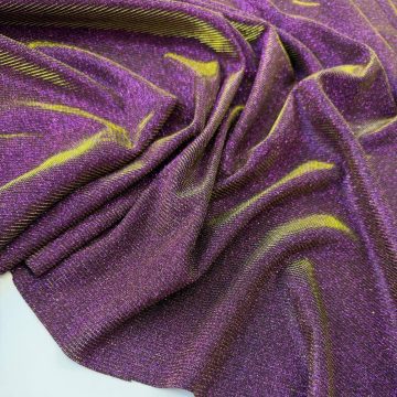 Трикотаж с люрексом и глиттером хамелеон-пурпурный