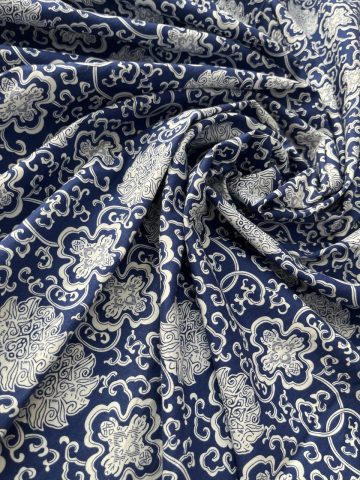 Хлопок-орнамент на синем