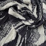 Атлас плиссе Zara-тёмно-синяя волна с молочным