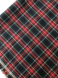 Костюмная клетка с вискозой - красно-синяя