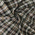 Костюмная клетка с вискозой – коричнево-зелёная