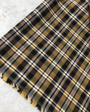 Костюмная клетка с вискозой –коричнево-жёлтая