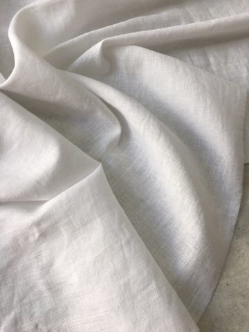 Лён с хлопком и эффектом мятости - белый