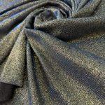 Трикотаж с люрексом и глитером хамелеон- золотой/синий