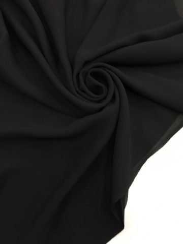 Шифон шёлк чёрный