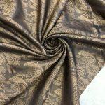 Подкладочная ткань поливискоза жаккард коричневая ВС57