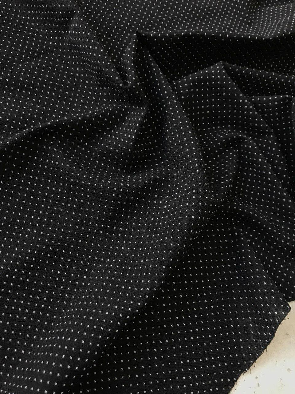 Хлопок Полька арт. 044323 - чёрный Хлопок Полька арт. 044323 - чёрный