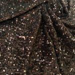 Бархат с пайетками — коричневый