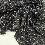 Пайетки на сетке Лиана - чёрные