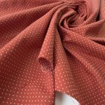 Жаккард из хлопка"Полька Дот"-кирпичный