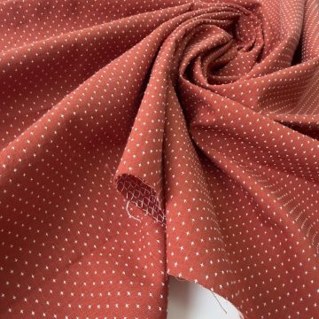 Жаккард из хлопка"Полька Дот"-кирпичный