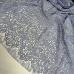 Кружево Шантильи джинсовое — купон 145×150 см