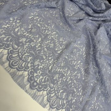 Кружево Шантильи джинсовое — купон 145×150 см
